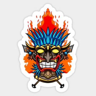 Tiki Mask Illustration 10 Sticker